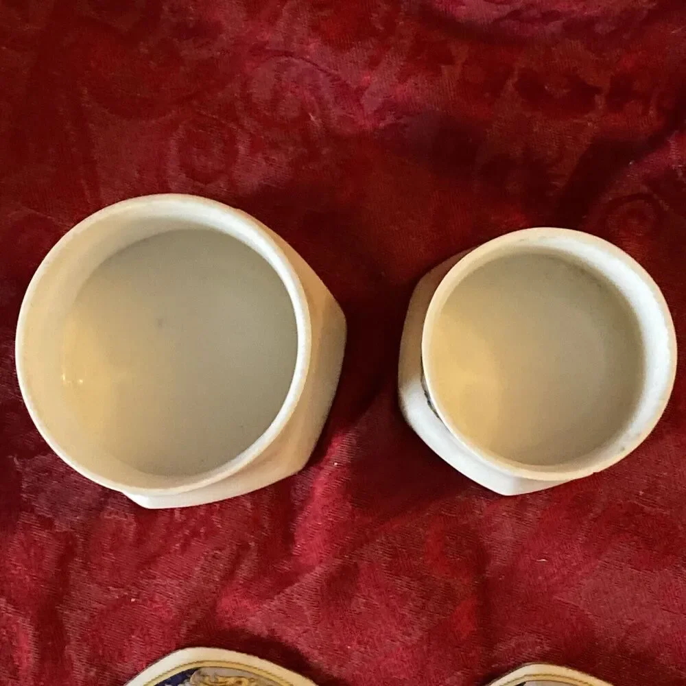 2 Vintage Porcelain Dresser jars